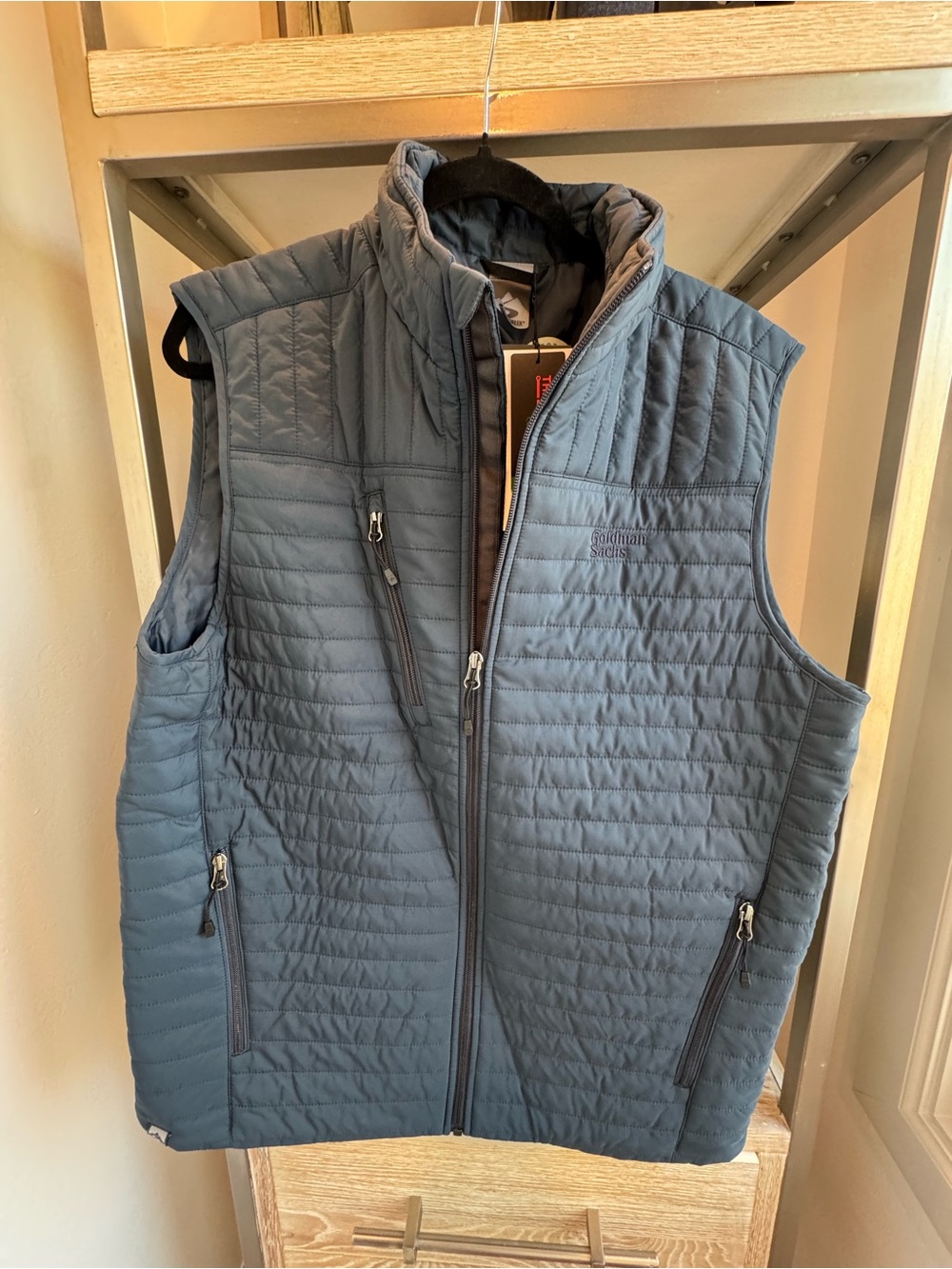 Men's Quilted Lightweight Puffer Vest in Slate Blue